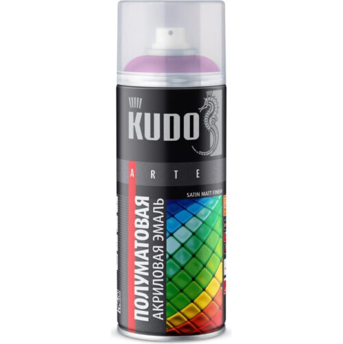 Эмаль аэрозольная универсальная Kudo KU-0A4010 Satin Ral 4010 фуксия 520 мл