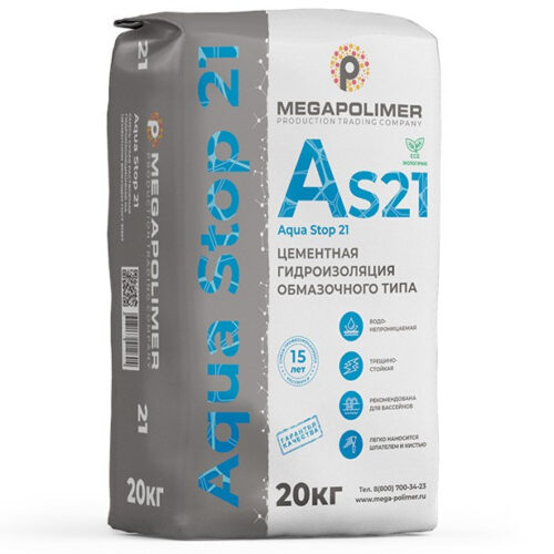Гидроизоляция цементная Megapolimer Agua Stop 21 20 кг