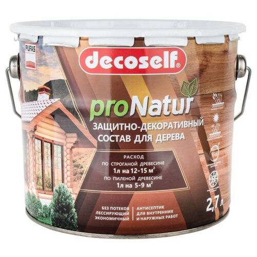 Антисептик лессирующий Pufas Decoself калужница 2,7 л