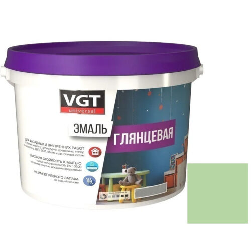 Эмаль универсальная VGT глянцевая Ral 6019 мятная 2,5 кг