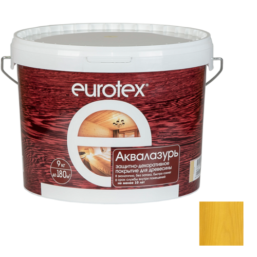 Лак-антисептик акриловый Eurotex Аквалазурь сосна 9 кг