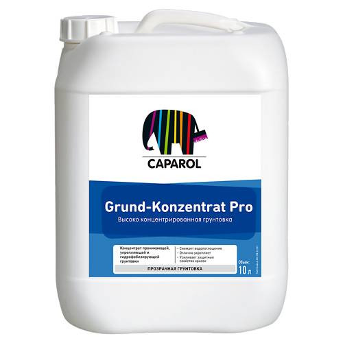 Грунтовка Caparol Grund-Konzentrat Pro для наружных и внутренних работ 10 л