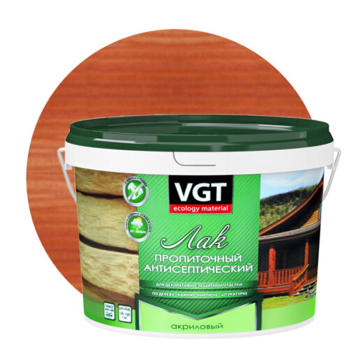 Лак пропиточный с антисептиком VGT махагон 2,2 кг