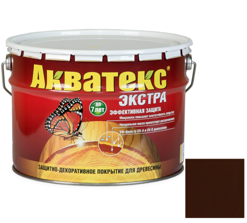 Покрытие алкидное защитно-декоративное для древесины Акватекс Экстра полуглянцевое Палисандр 3 л