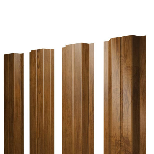 Штакетник М-образный Grand Line Print-double Elite двусторонний 0,45 мм Golden Wood резка