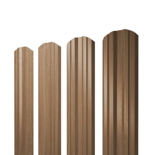 Штакетник П-образный Grand Line Print Elite 0,45 мм фигурный Honey Wood TwinColor резка