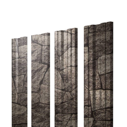 Штакетник П-образный Grand Line Print Elite 0,45 мм King Stone TwinColor резка