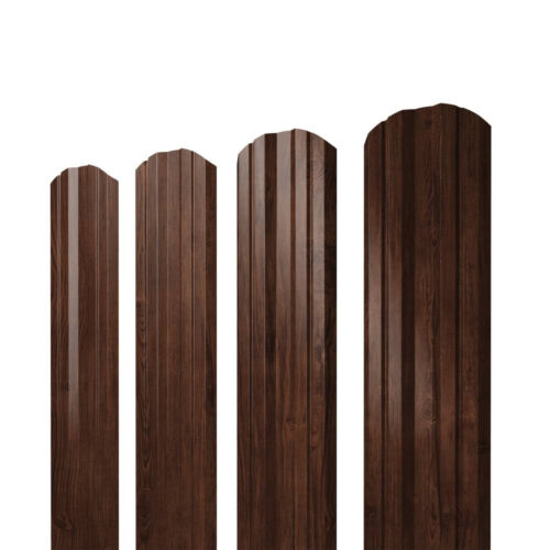 Штакетник П-образный Grand Line Print Elite 0,45 мм фигурный Cherry Wood TwinColor резка