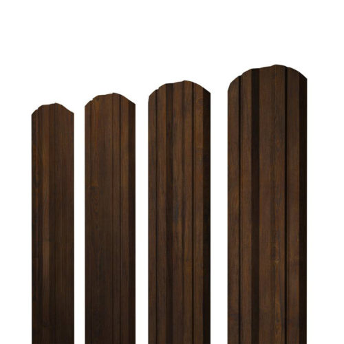 Штакетник П-образный Grand Line Print Elite 0,45 мм фигурный Chestnut Wood резка