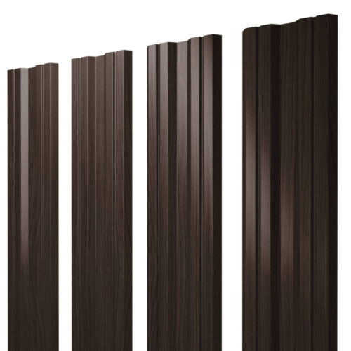 Штакетник П-образный Grand Line Print Elite 0,45 мм Coffee Wood TwinColor резка