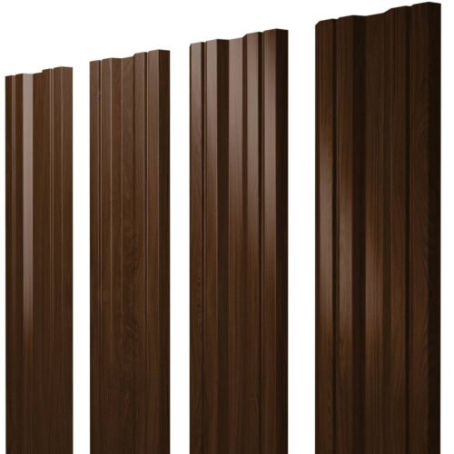 Штакетник П-образный Grand Line Print Elite 0,45 мм Choco Wood TwinColor резка