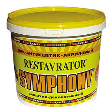 Лак-антисептик Symphony Restavrator шелково-матовый ЕР 9 л