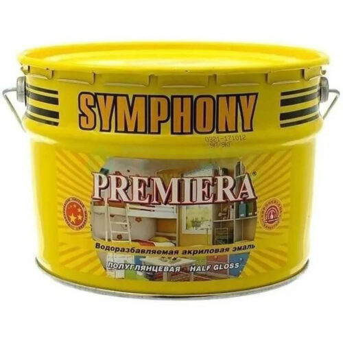 Эмаль акриловая Symphony Premiera 00-01100427 А полуглянцевая в пластиковом ведре 2,7 л