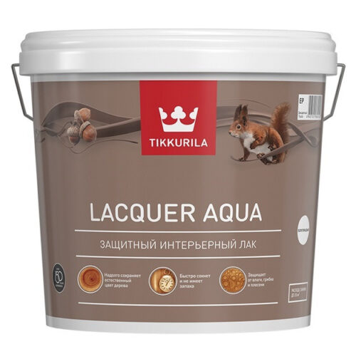 Лак интерьерный Tikkurila Lacquer Aqua EP полуглянцевый 9 л