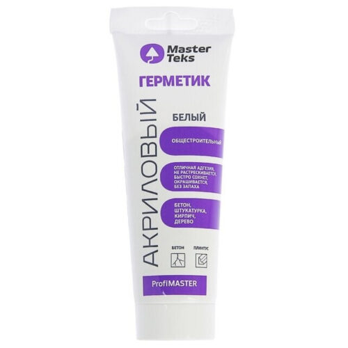 Герметик акриловый MasterTeks Profi Master общестроительный белый 250 мл