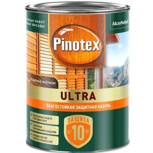 Средство для защиты древесины Pinotex Ultra Лазурь База CLR  0,9 л