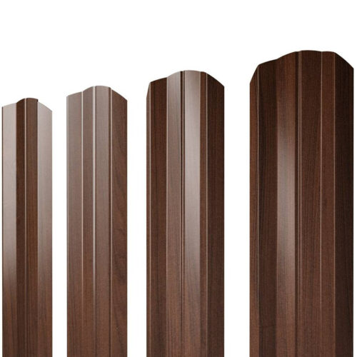 Штакетник М-образный Grand Line Print Elite Choco Wood TwinColor фигурный резка 0,45 мм