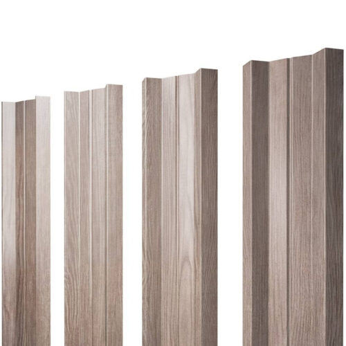 Штакетник М-образный Grand Line Print Elite White Wood TwinColor фигурный резка 0,45 мм