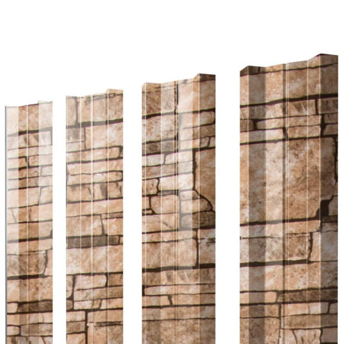 Штакетник М-образный Grand Line Print Elite Sand Stone TwinColor резка 0,45 мм