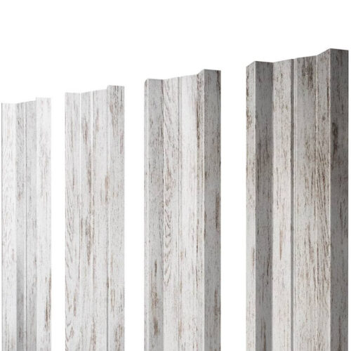 Штакетник М-образный Grand Line Print Elite Snow Wood TwinColor резка 0,45 мм