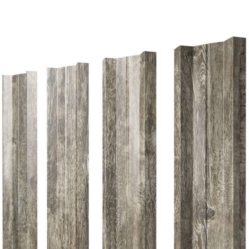 Штакетник М-образный Grand Line Print Elite Nordic Wood TwinColor резка 0,45 мм