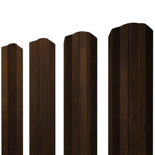 Штакетник М-образный Grand Line Print Elite Chestnut Wood TwinColor фигурный резка 0,45 мм