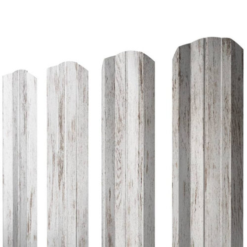 Штакетник М-образный Grand Line Print Elite Snow Wood TwinColor фигурный резка 0,45 мм