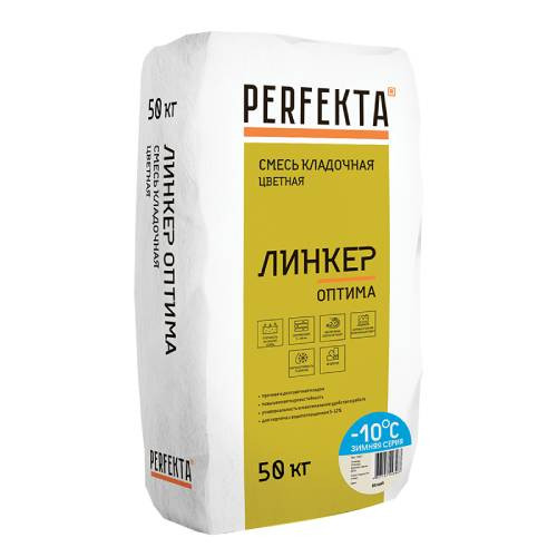 Смесь кладочная Perfekta Линкер Оптима зимняя белый 50 кг