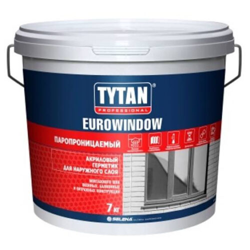 Герметик акриловый Tytan Professional Eurowindow паропроницаемый белый 600 мл