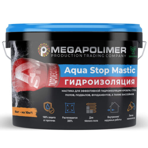 Мастика гидроизоляционная Megapolimer Agua Stop Mastic 6 кг